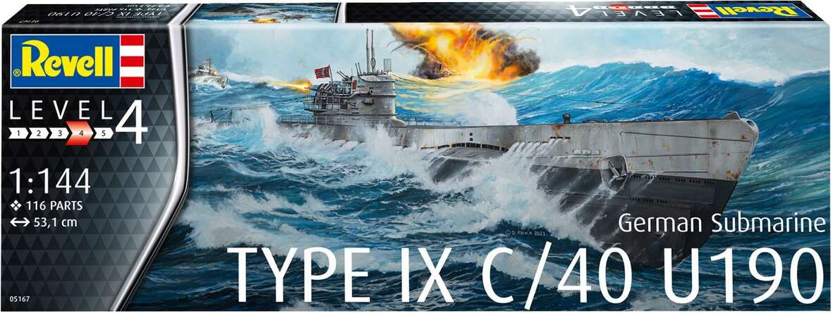 Revell - German Submarine Type Ix C40 U190 - 1 144 - Level 4 - 05167