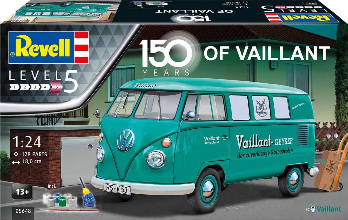Revell - 150 Years Of Vaillant Vw T1 Bus - 1 24 - Level 5 - 05648