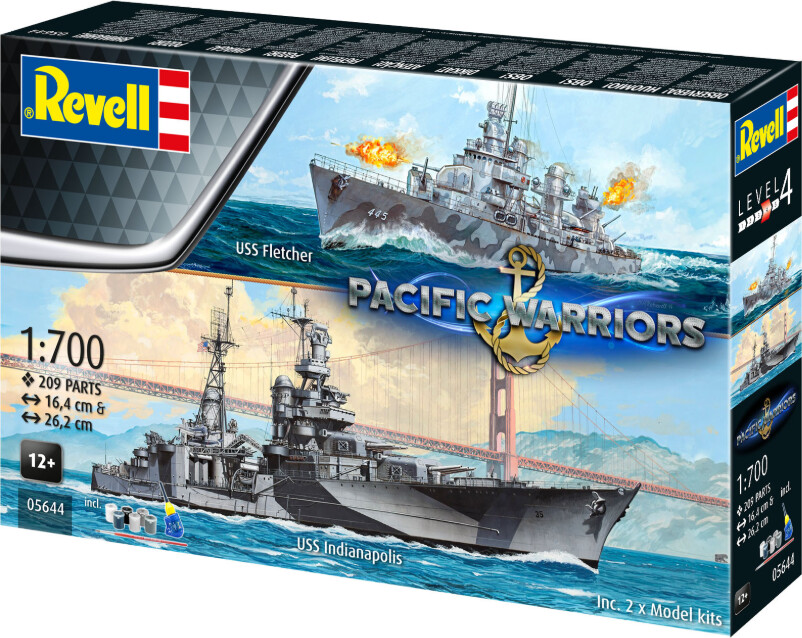 Revell - Uss Fletcher Og Uss Indianapolis Pacific Warriors - 1 700 - 05644