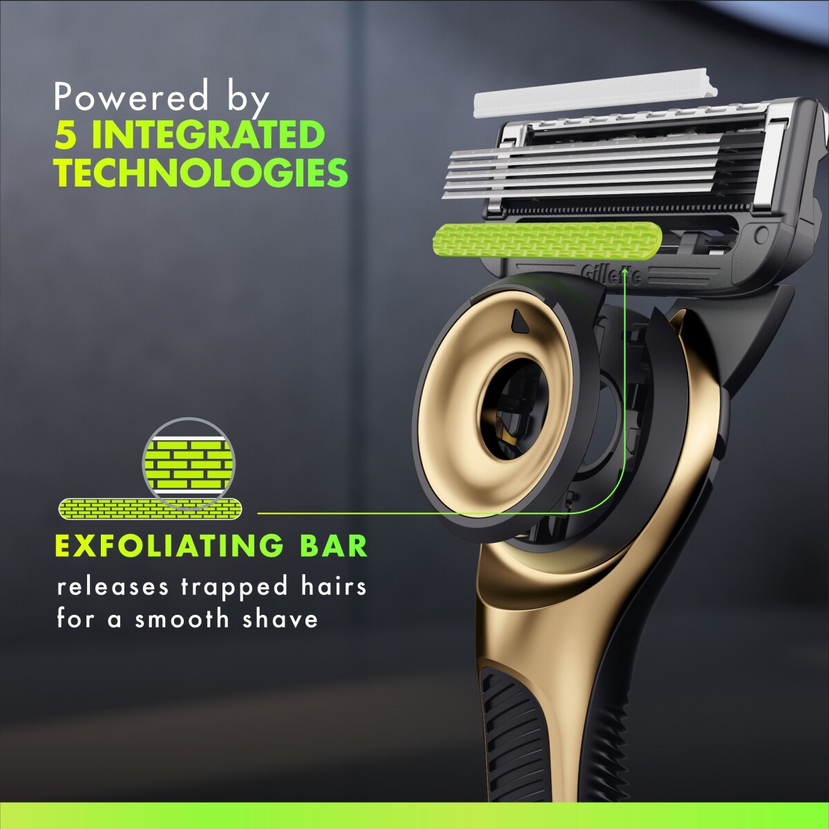 Gillette - Gillettelabs Med Exfoliating Bar Barberskraber Champion Gold