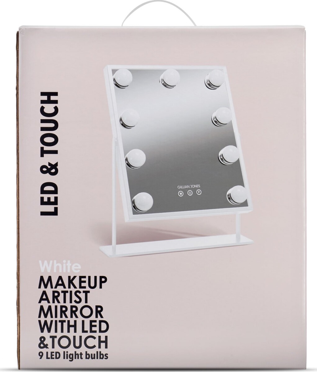 Gillian Jones - Led Makeup Artist Spejl Med Touch - Hvid- 36X25 Cm