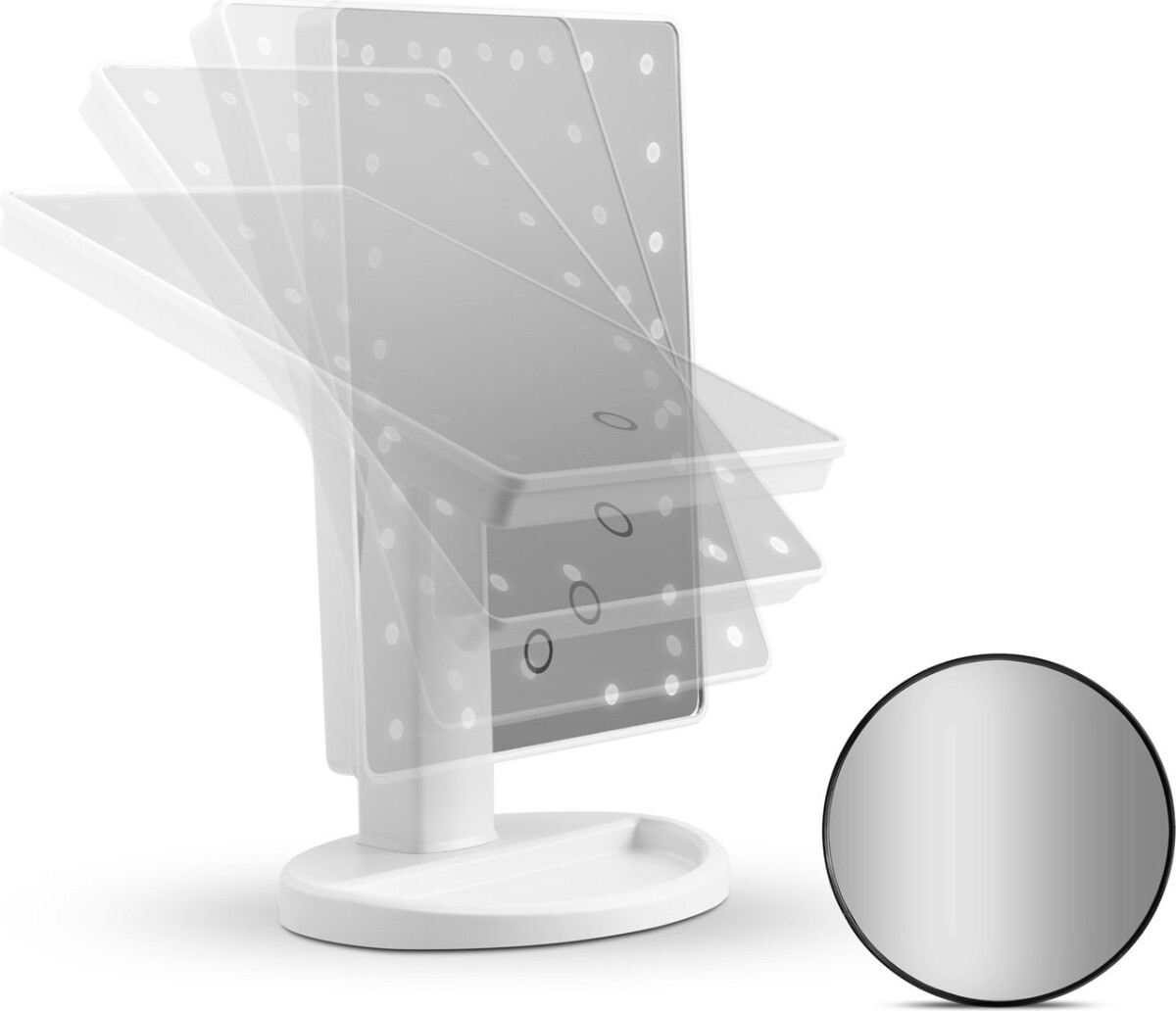 Gillian Jones - Hollywoodspejl Med Lys Og Sugekopspejl - Hvid