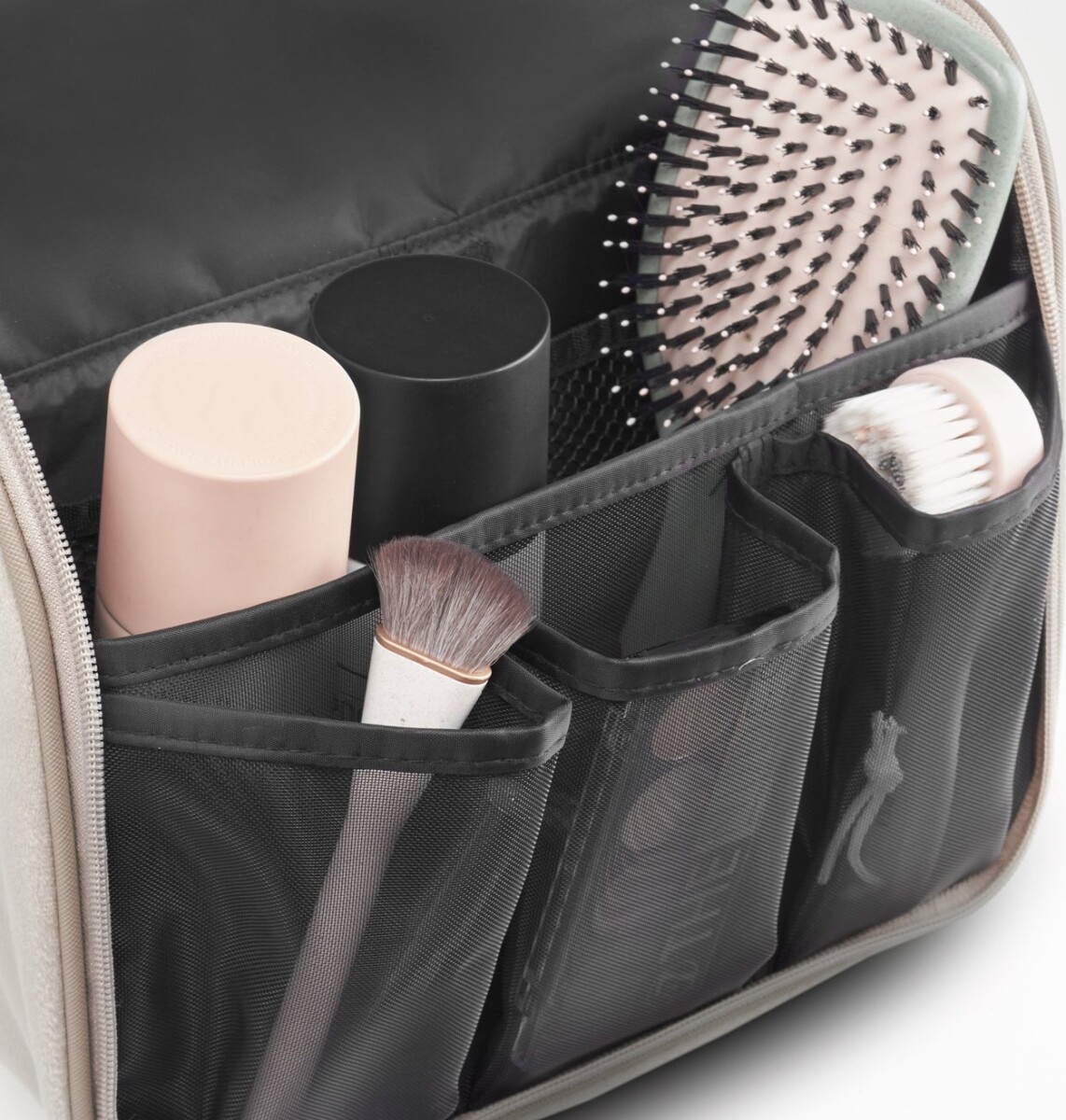 Gillian Jones - Kosmetik Toilettaske - Beige - Velour