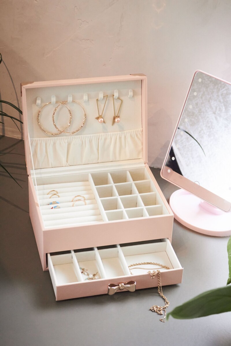 Gillian Jones - Smykkeskrin Med Sløjfe - Rosa - Stor