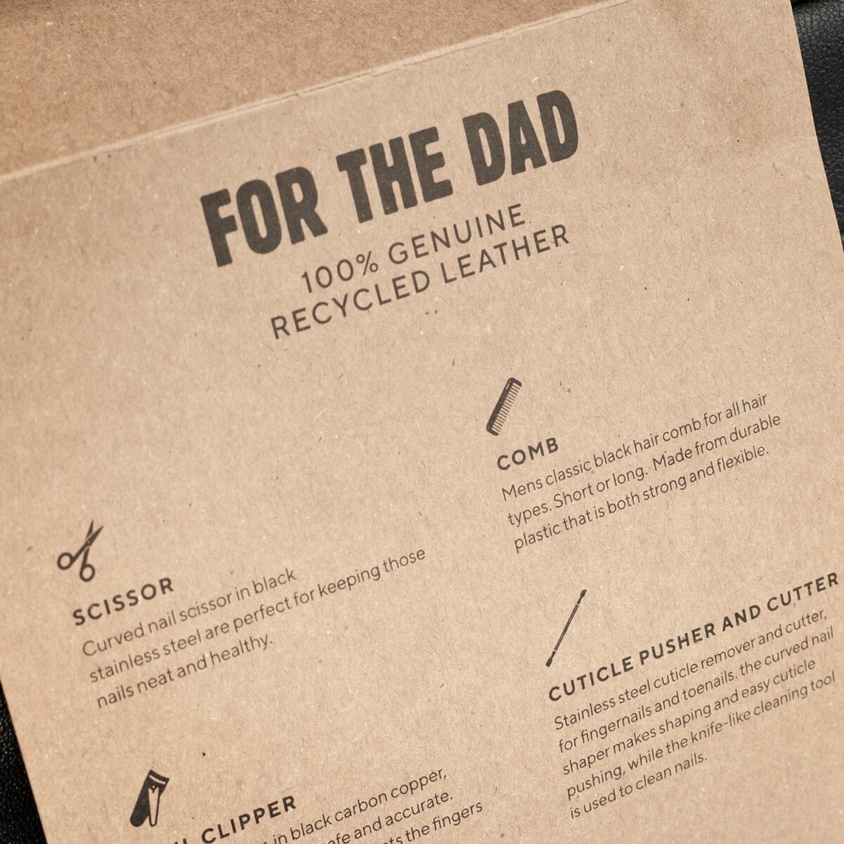 Vittorio - Toilettaske Med Indhold - For The Dad - Sort