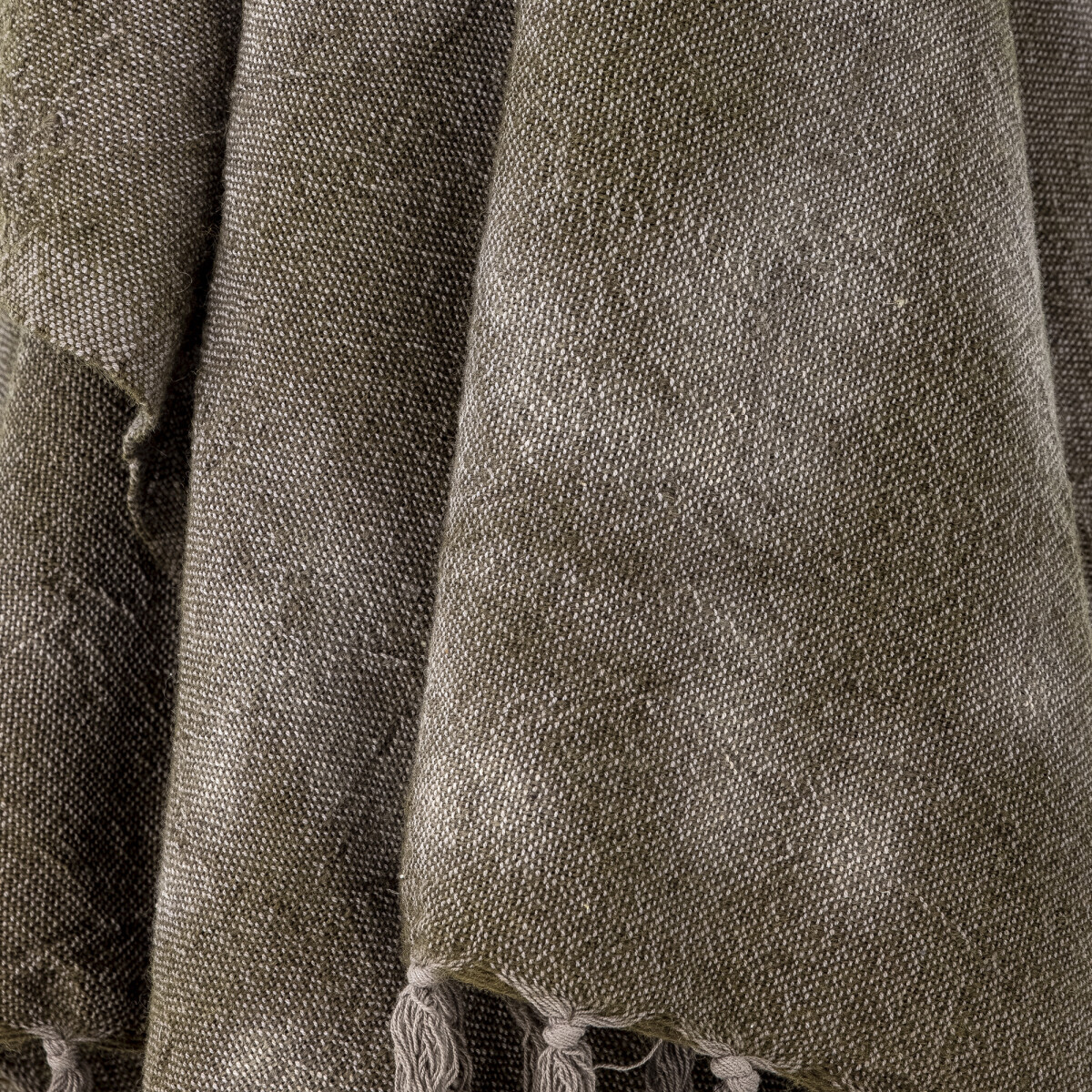 Bloomingville - Ginger Plaid - Grøn - Uld - 150X125 Cm