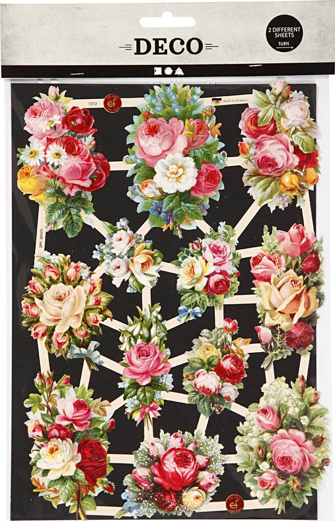 Glansbilleder - Blomster - 2 Ark