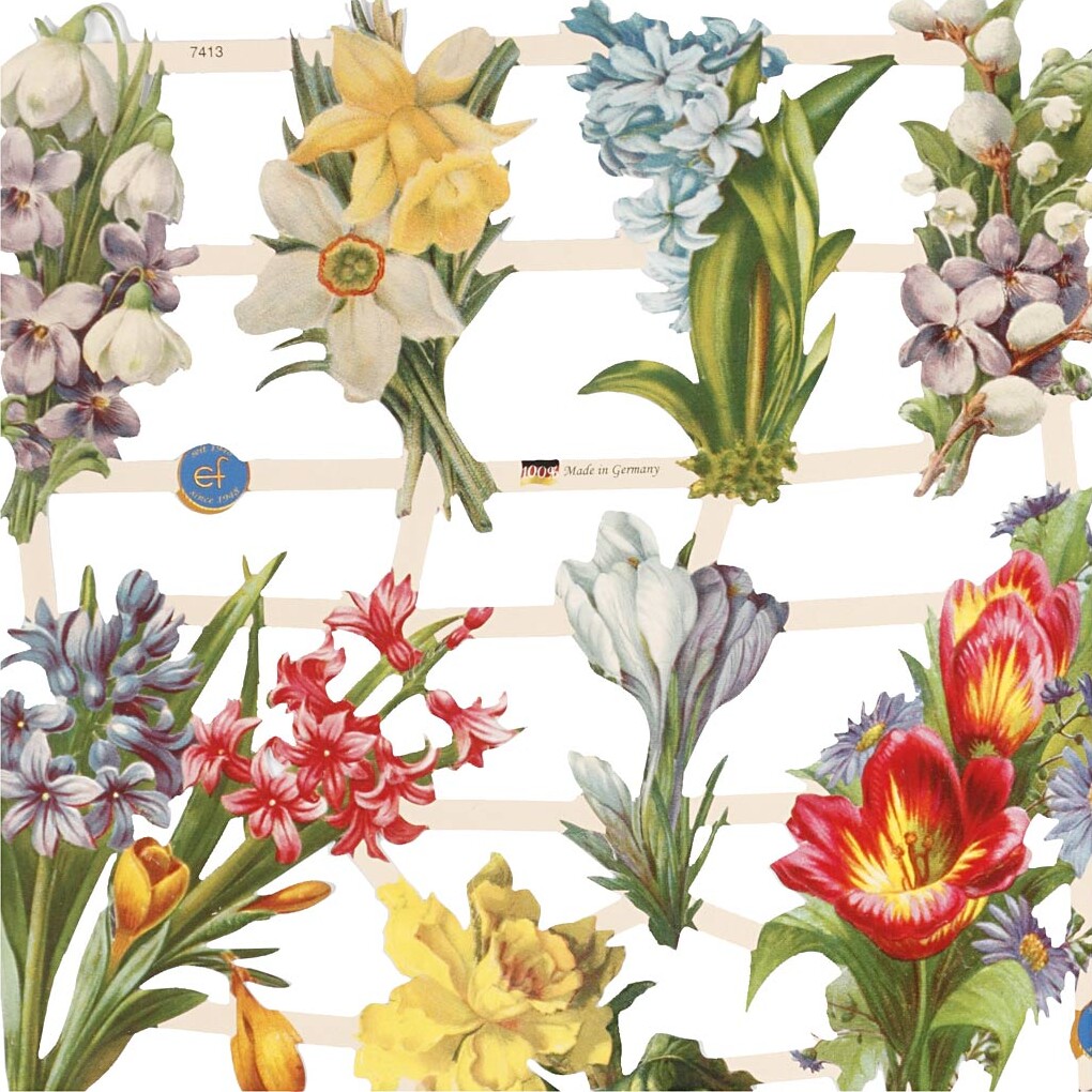Glansbilleder - Blomster - 2 Ark