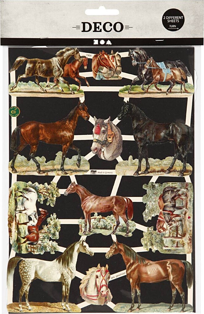 Glansbilleder - Heste - 2 Ark