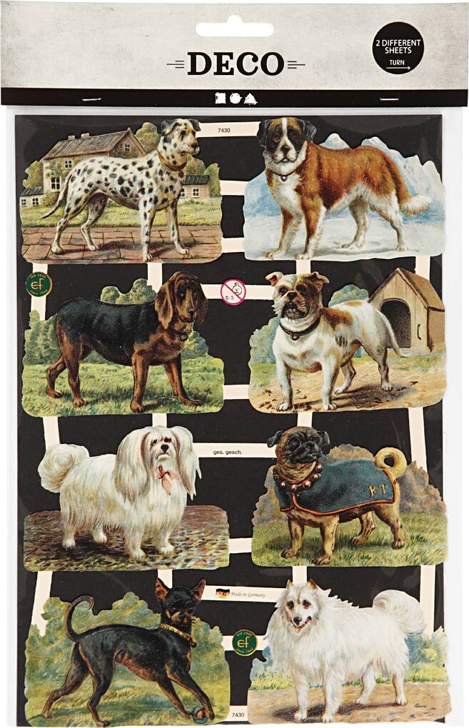 Glansbilleder - Hunde - 2 Ark