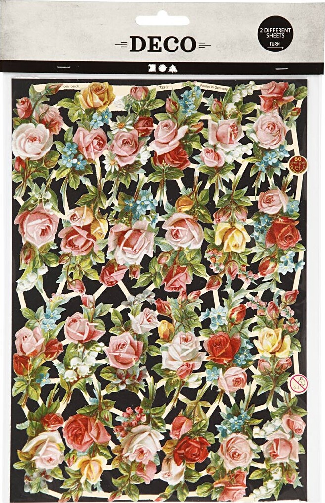 Glansbilleder - Blomster Små - 2 Ark