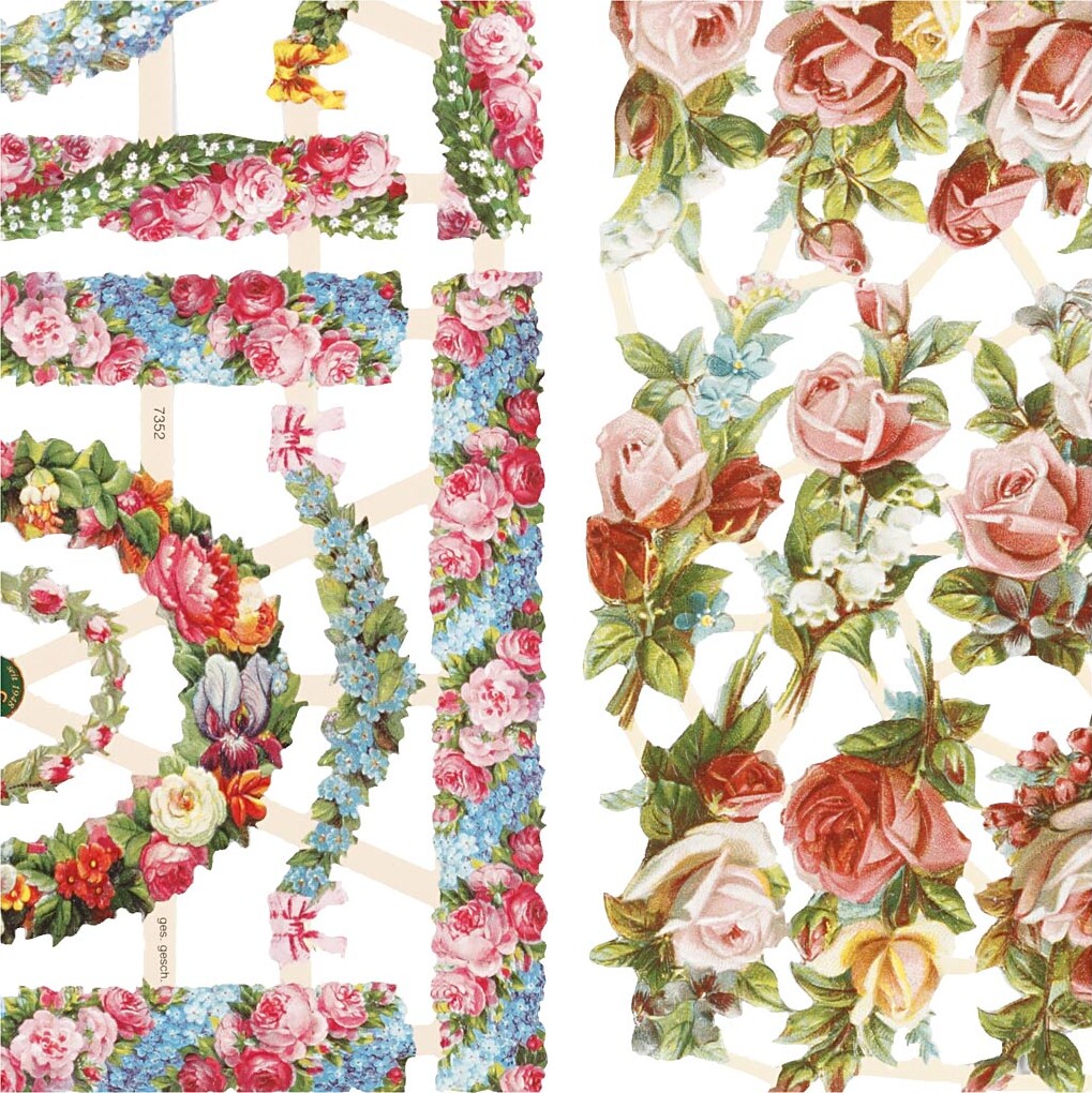 Glansbilleder - Blomster Små - 2 Ark