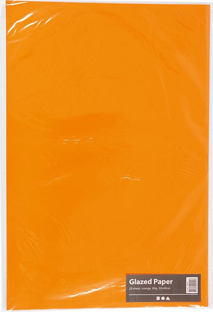 Glanspapir - 32X48 Cm - 80 G - Orange - 25Ark