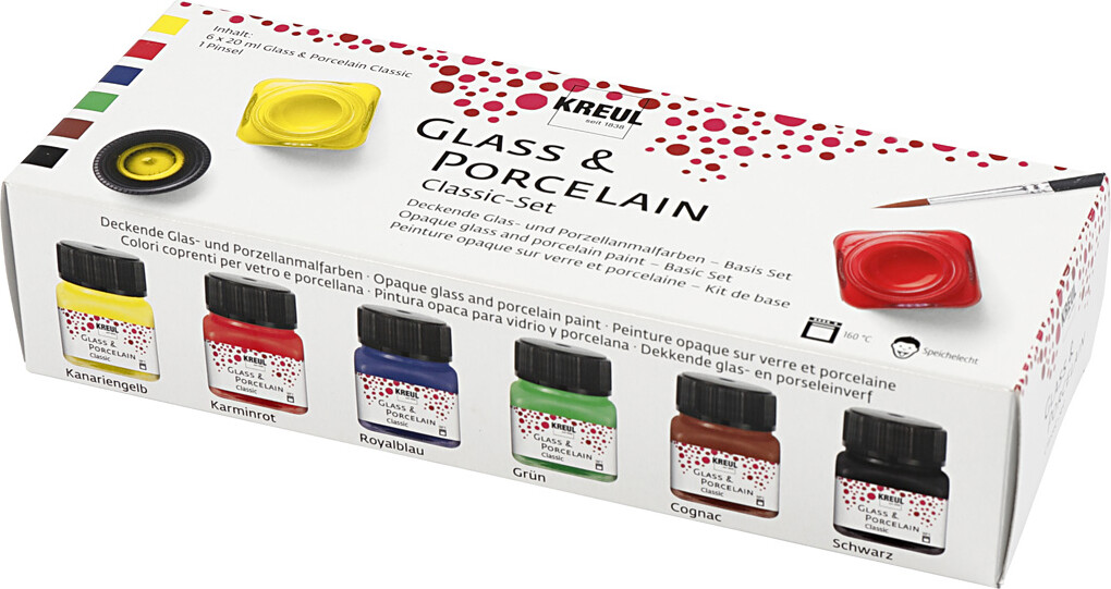 Kreul - Glass Porcelain - Forskellige Farver - 6X20 Ml
