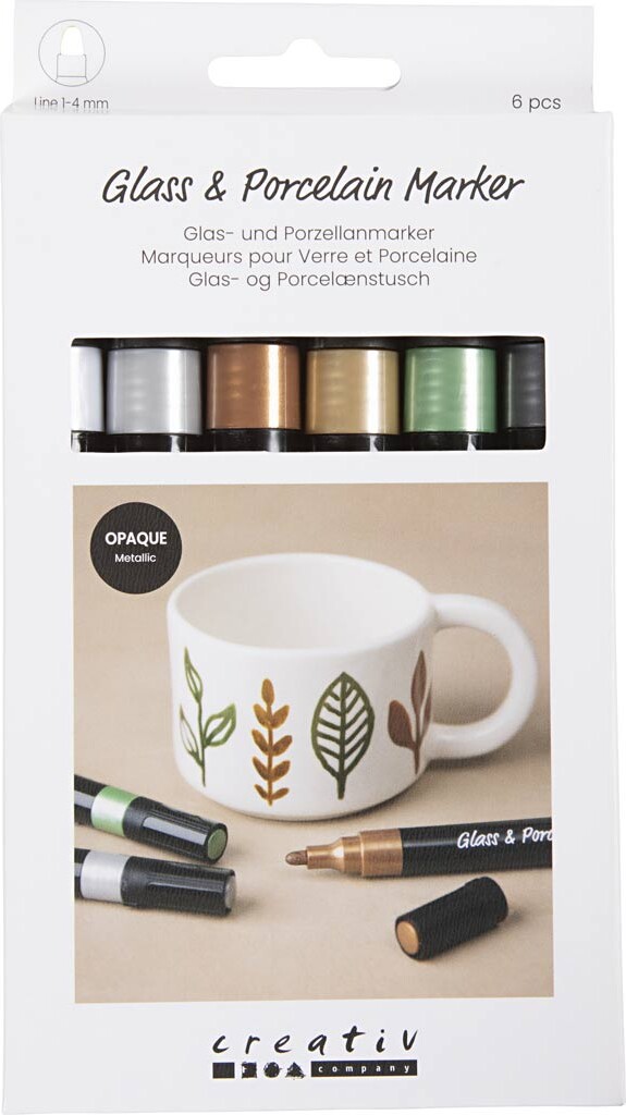Glas- Og Porcelænstusch - Metallic - Tykkelse 1-4 Mm - Dækkende -