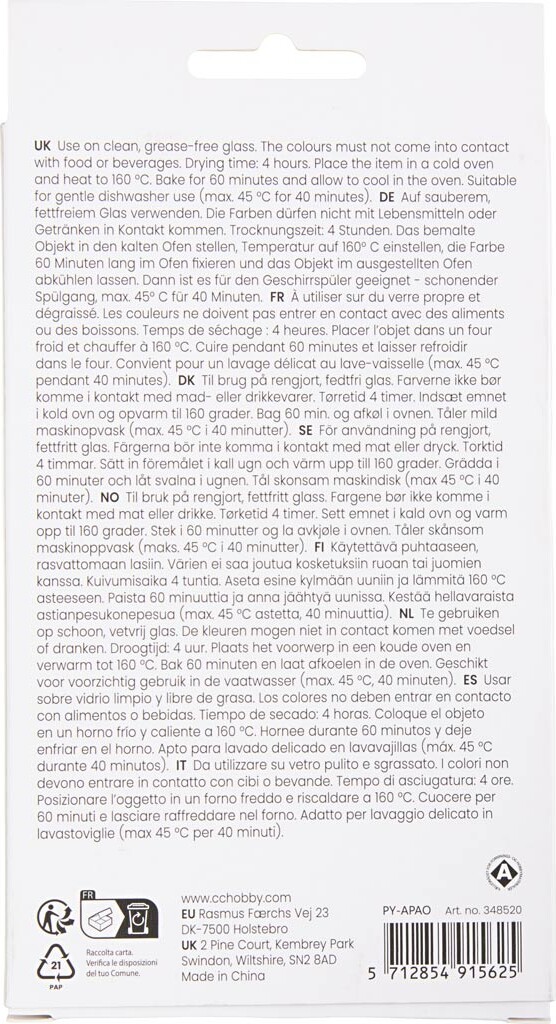 Glas- Og Porcelænstusch - Tykkelse 1-4 Mm - Halvdækkende - Pastelfarver -