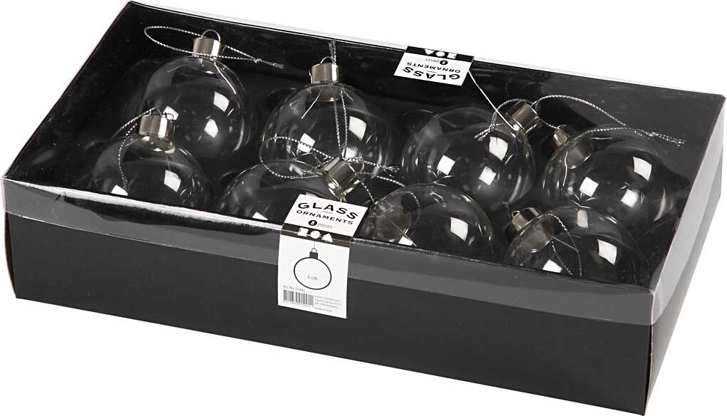 Glaskugle - H 6 9 Cm - Ø 5 9 Cm - Transparent - 8 Stk
