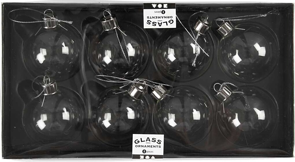 Glaskugle - H 6 9 Cm - Ø 5 9 Cm - Transparent - 8 Stk