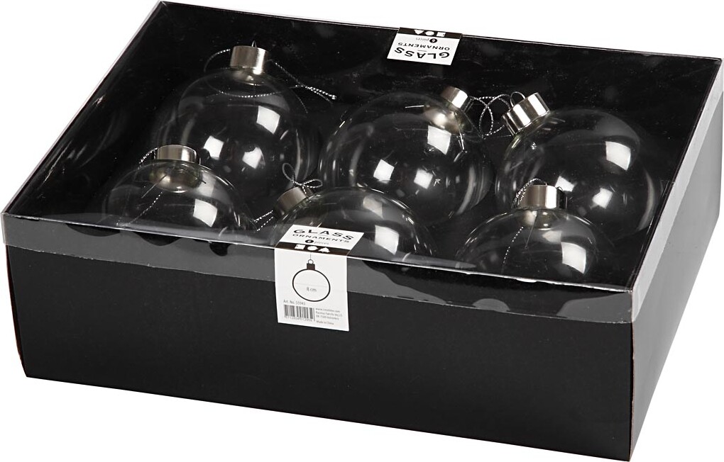 Glaskugle - H 8 9 Cm - Ø 7 9 Cm - Transparent - 6 Stk