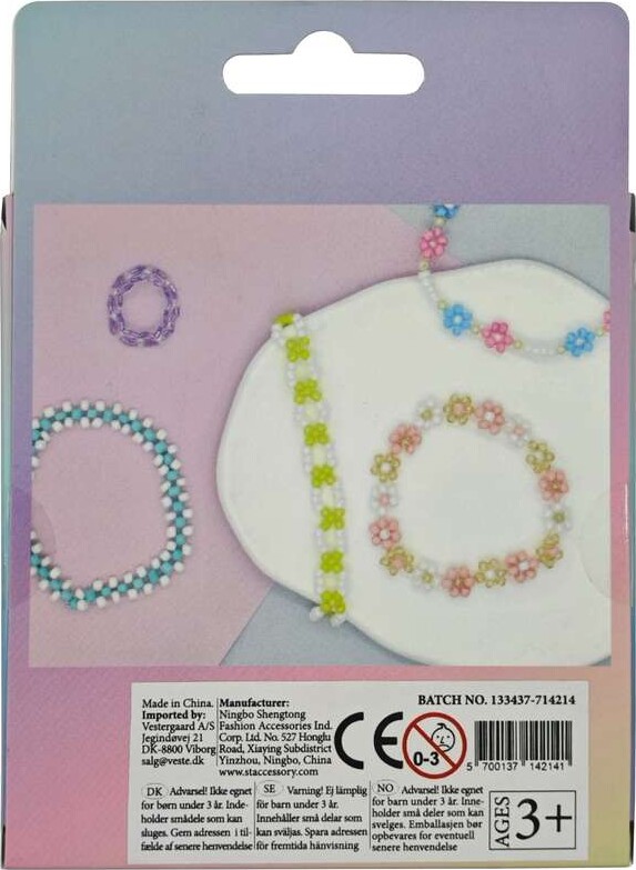 Glasperlemix 90G Mat Pastel Elastik Ophængsæske - Pearl N Fun