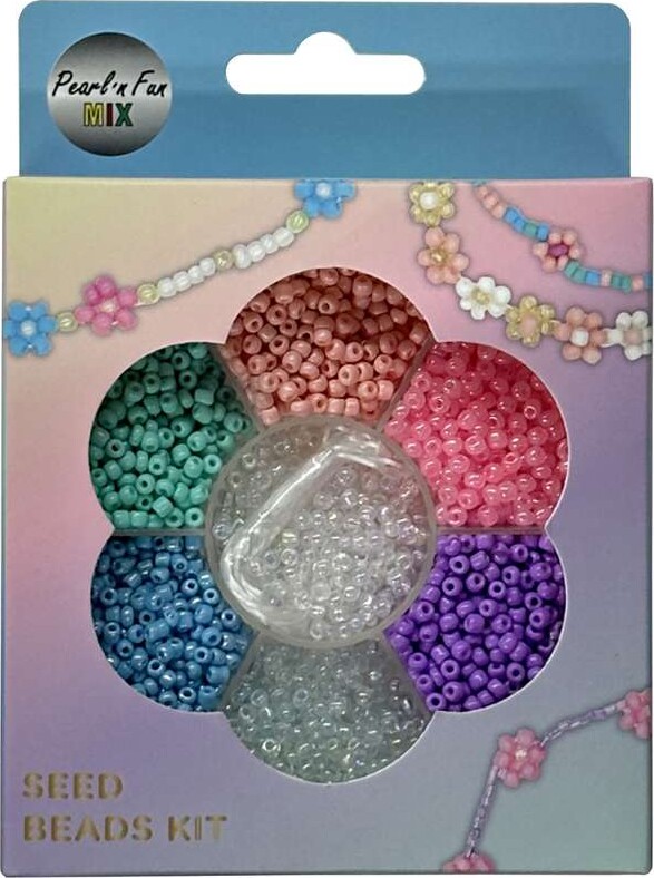 Glasperlemix 90G Multi Elastik Ophængsæske - Pearl N Fun