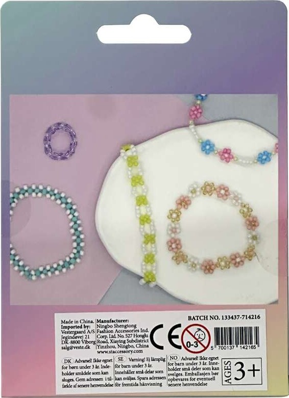 Glasperlemix 90G Multi Elastik Ophængsæske - Pearl N Fun