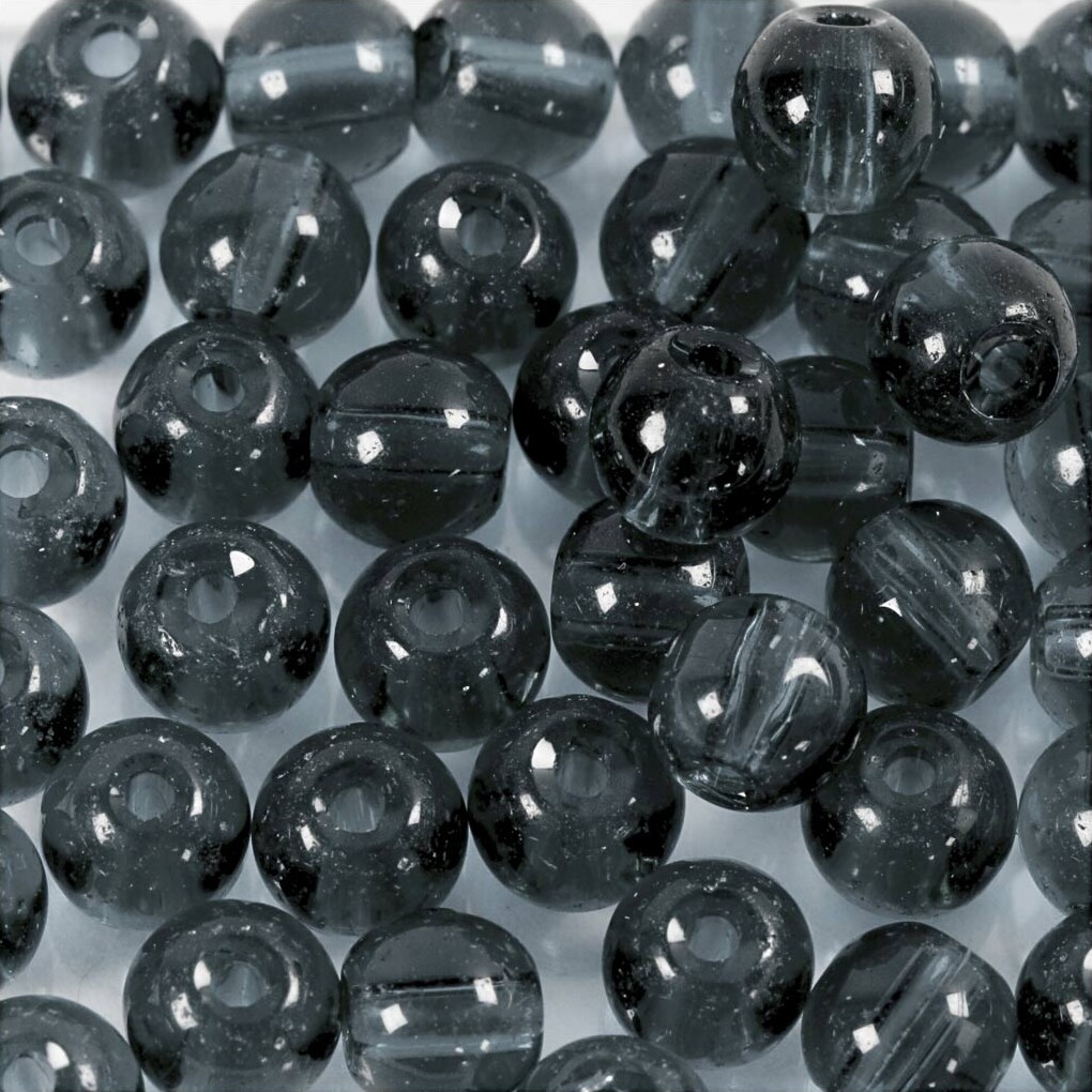 Glasperler - Ø 4 Mm - Hulstr 1 Mm - Grå - 45 Stk