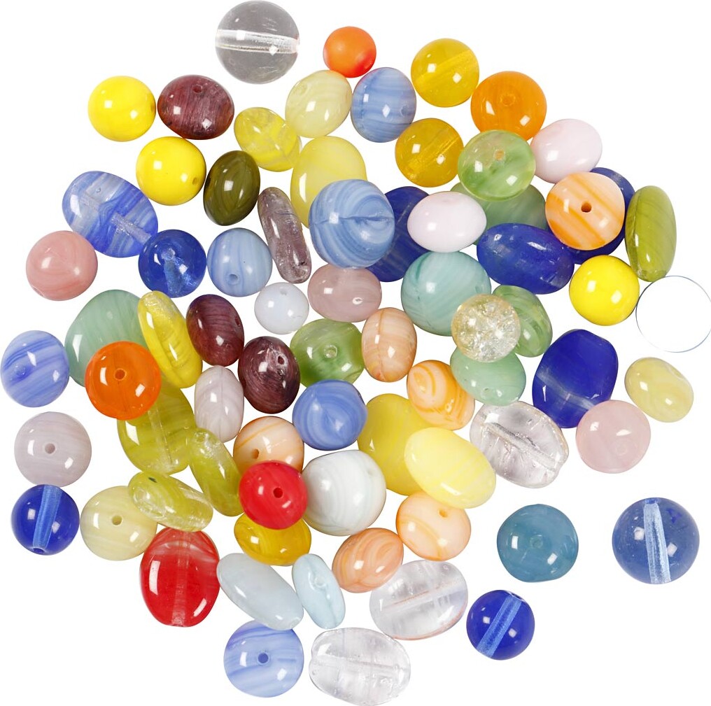 Glasperler - Rund - Oval - Rundflad - Ø 6-13 Mm - Hulstr 0 5-1 5 Mm -