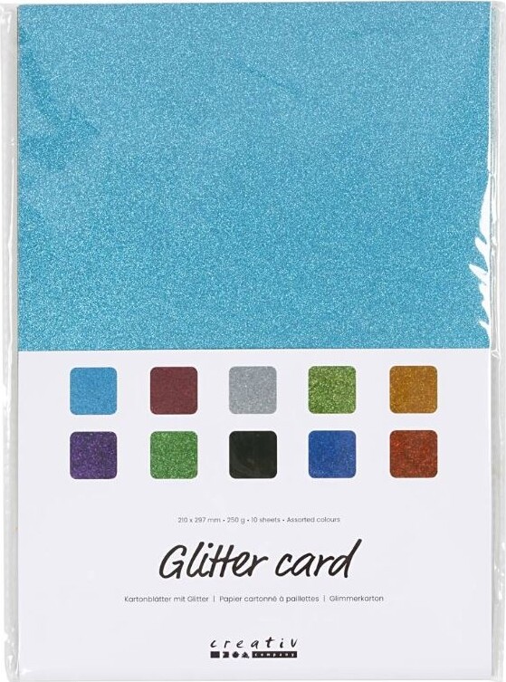 Glimmer Karton - A4 - Assorteret - 10 Ark