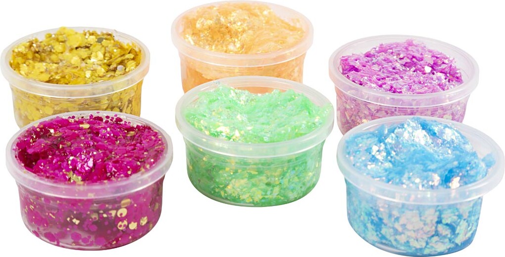 Glitter Clay - Assorterede Farver - 6X20 Ml