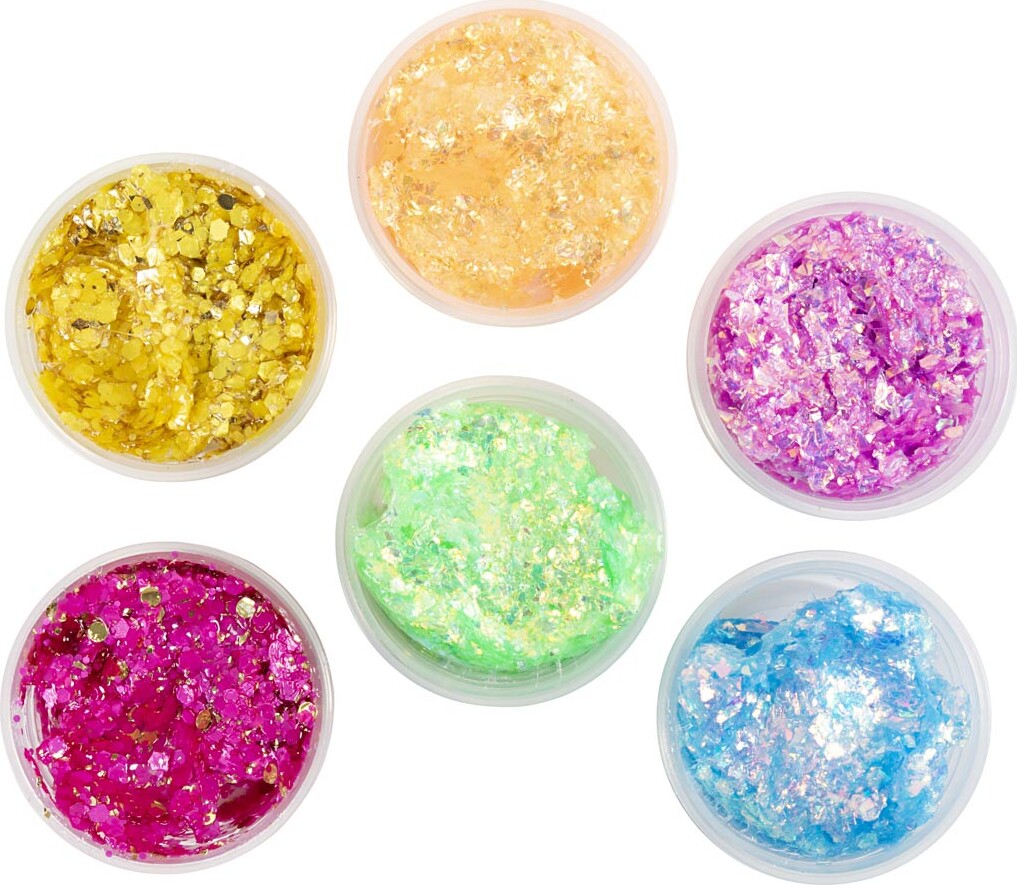 Glitter Clay - Assorterede Farver - 6X20 Ml