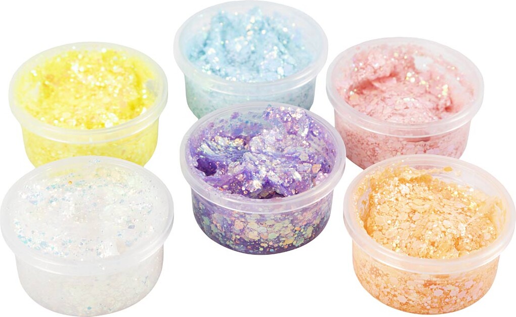 Glitter Clay - Pastelfarver - 6X20 Ml