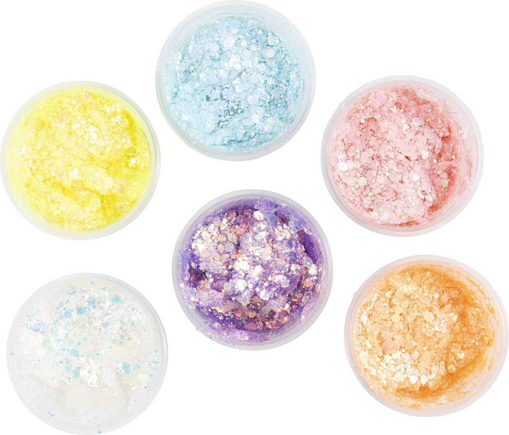 Glitter Clay - Pastelfarver - 6X20 Ml
