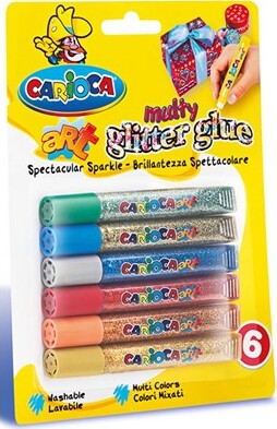 Carioca - Glitter Glue - Glimmer Lim - Mix - 10 5 Ml - 6 Farver