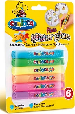 Carioca - Glitter Glue - Glimmer Lim - Neon - 10 5 Ml - 6 Farver