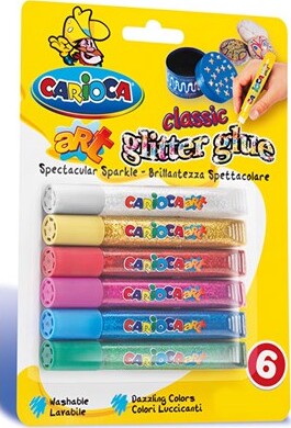Carioca - Glitter Glue - Glimmer Lim - Spark - 10 5 Ml - 6 Farver