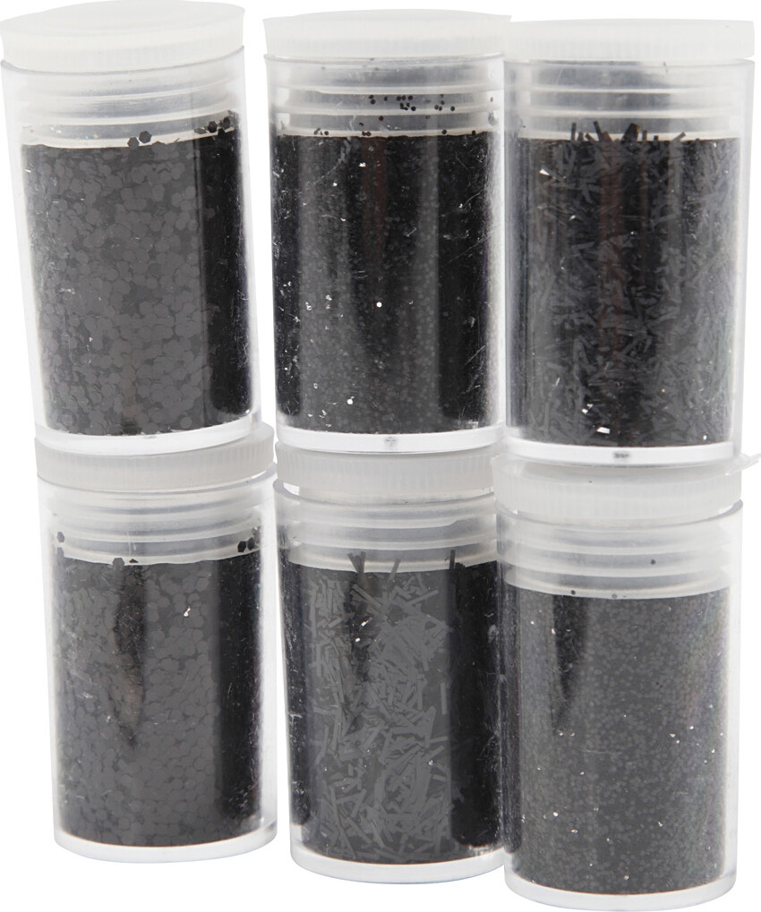 Glitter Drys Og Pailletter - Sort - 6X5 G