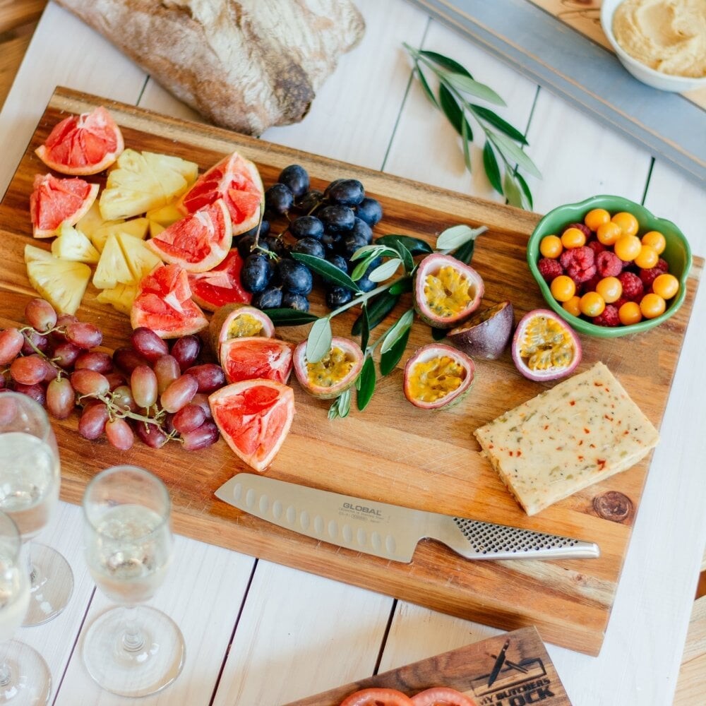 Global - Gs-91 Grøntsagskniv Med Grantonskær - 14 Cm