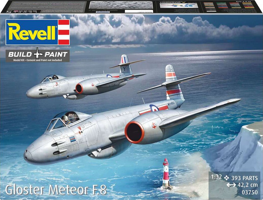 Revell 03750 - Gloster Meteor F8 Byggesæt - Build Paint - 1 32