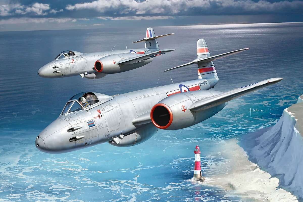 Revell 03750 - Gloster Meteor F8 Byggesæt - Build Paint - 1 32