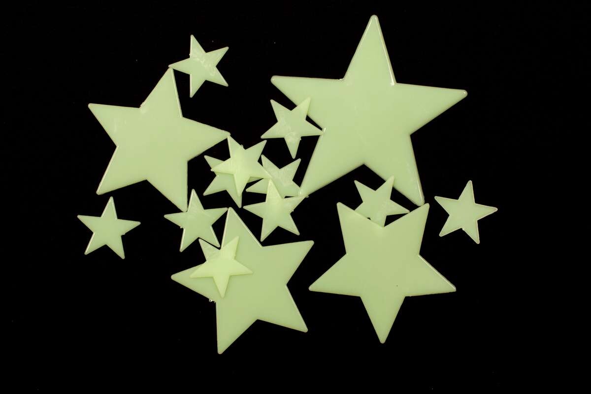 Glow-In-The-Dark Stjerner 15Stk Ass I Blister - Glowing