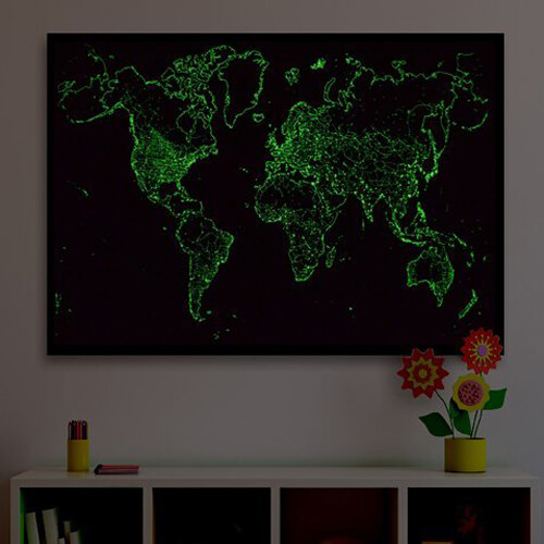 Glow In The Dark World Map