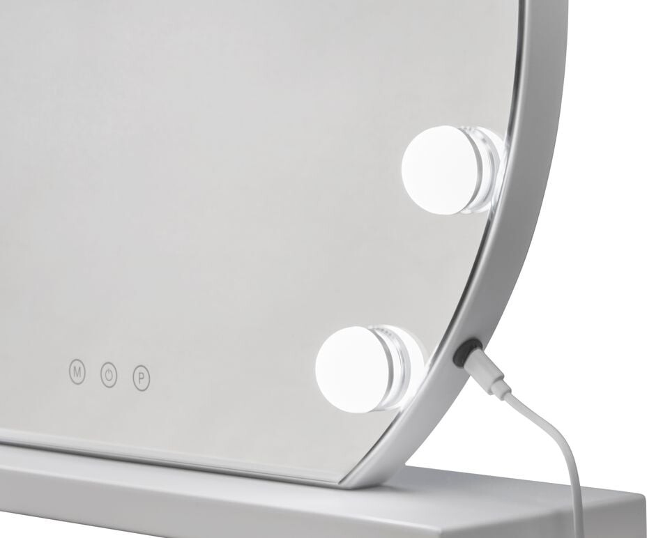 Glow Up - Makeup Artist Mirror - Round W 12 Led Lamps - White