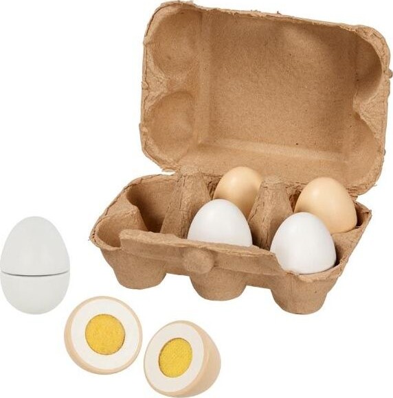 Goki Æg Med Velcro I Bakke - 6 Stk - Assorteret