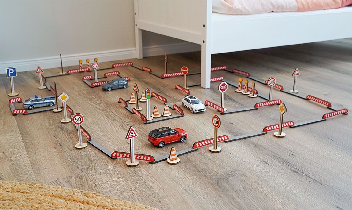 Goki - Playset Vejbyggeri Flexiroads