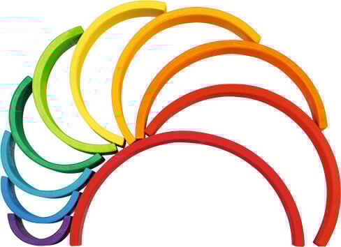 Byggeklodser I Træ - Regnbue - 11 Stk - Goki