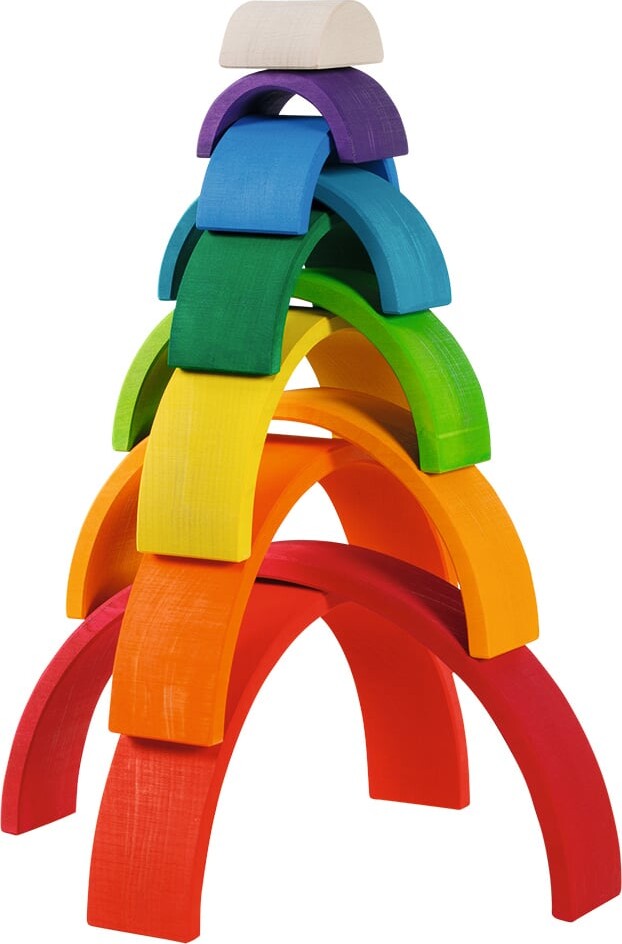 Byggeklodser I Træ - Regnbue - 11 Stk - Goki