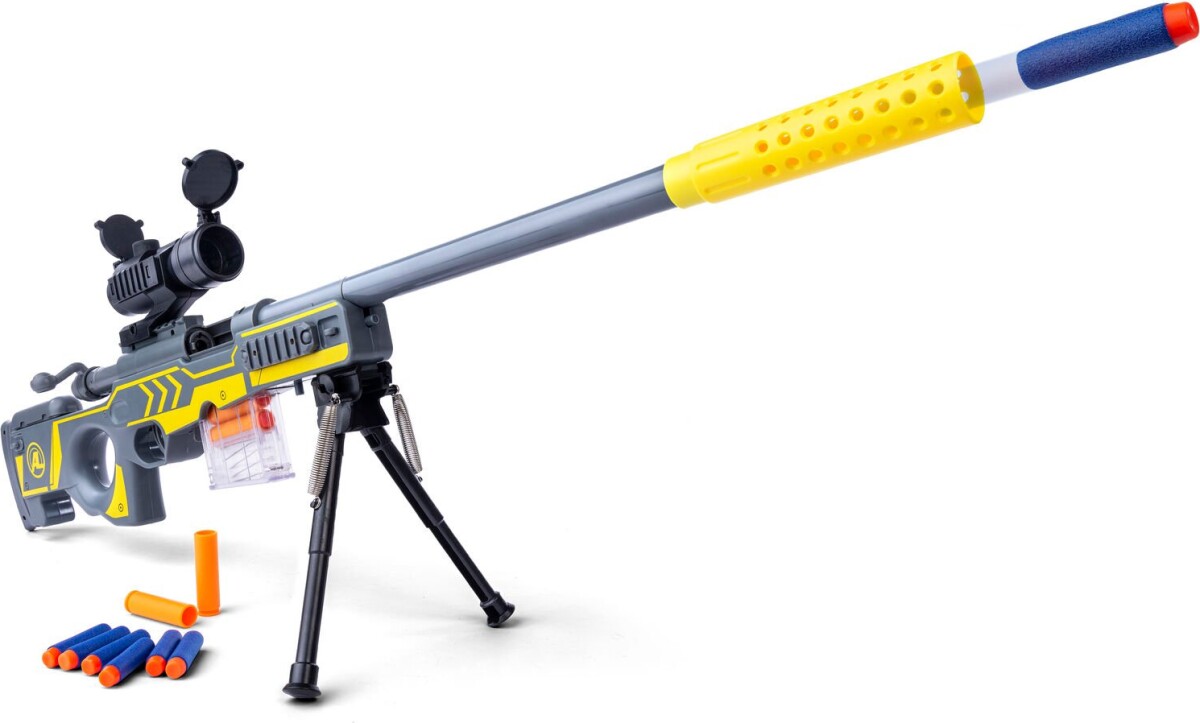 Air Shooter - Sniper Riffel - Sæt Med 20 Skumpile Og Tilbehør
