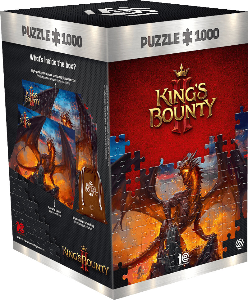 King S Bounty Ii Puslespil - 1000 Brikker - Inkl Plakat Og Pose - Drage