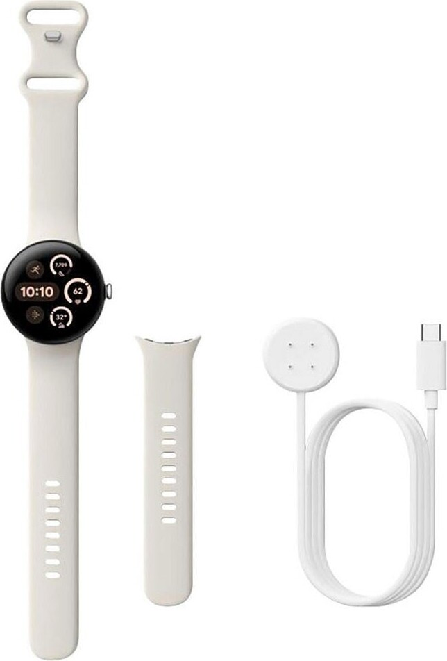 Google - Pixel Watch 3 41Mm Bluetooth Polished Silverporcelain